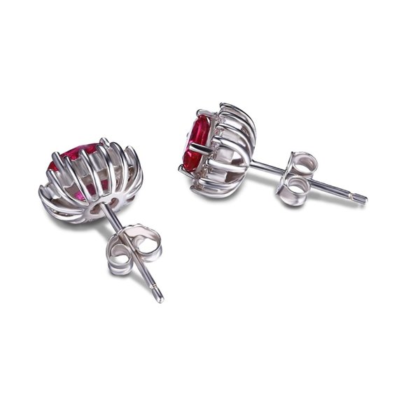 ❤️ 1.2ct Ruby Earrings - 925 Sterling Silver - Picture 6 of 9